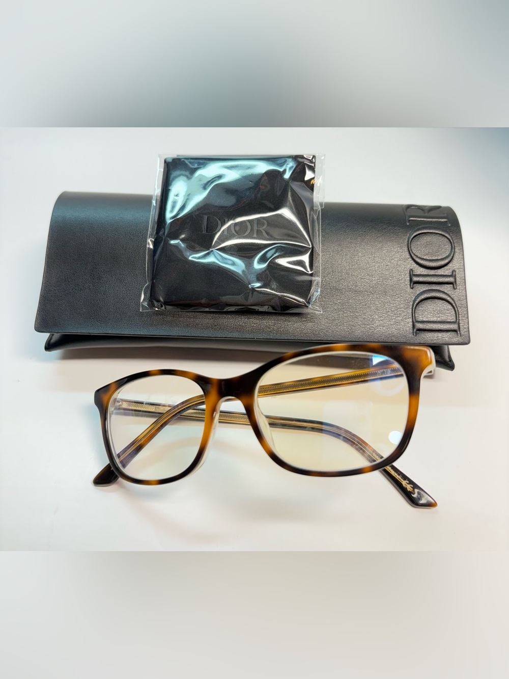 DIOR Women Tortoiseshell Optical Glasses with Black Case